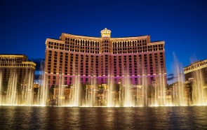 A Las Vegas location showing wonderful buildings and lights