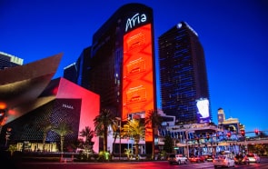 A Las Vegas location showing wonderful buildings and lights