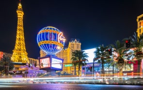 A Las Vegas location showing wonderful buildings and lights