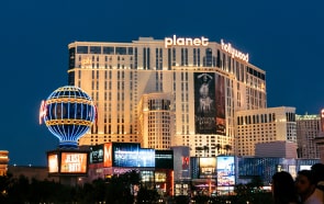 A Las Vegas location showing wonderful buildings and lights