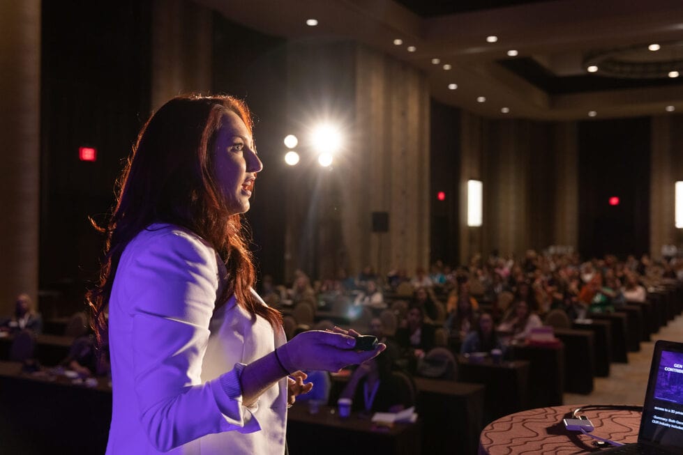 One of our consultants giving a conference